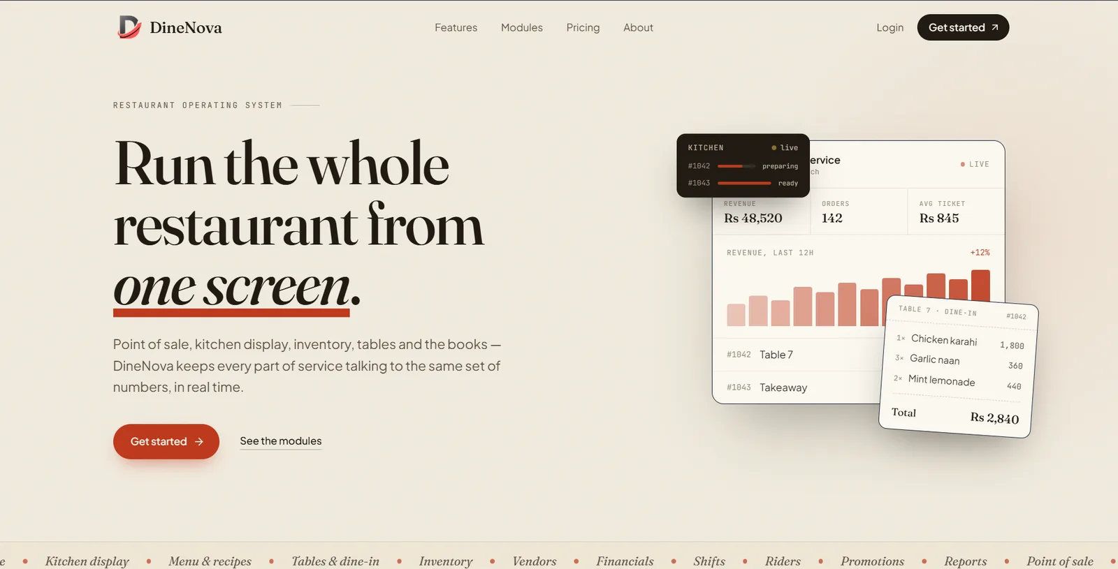 DineNova marketing site homepage