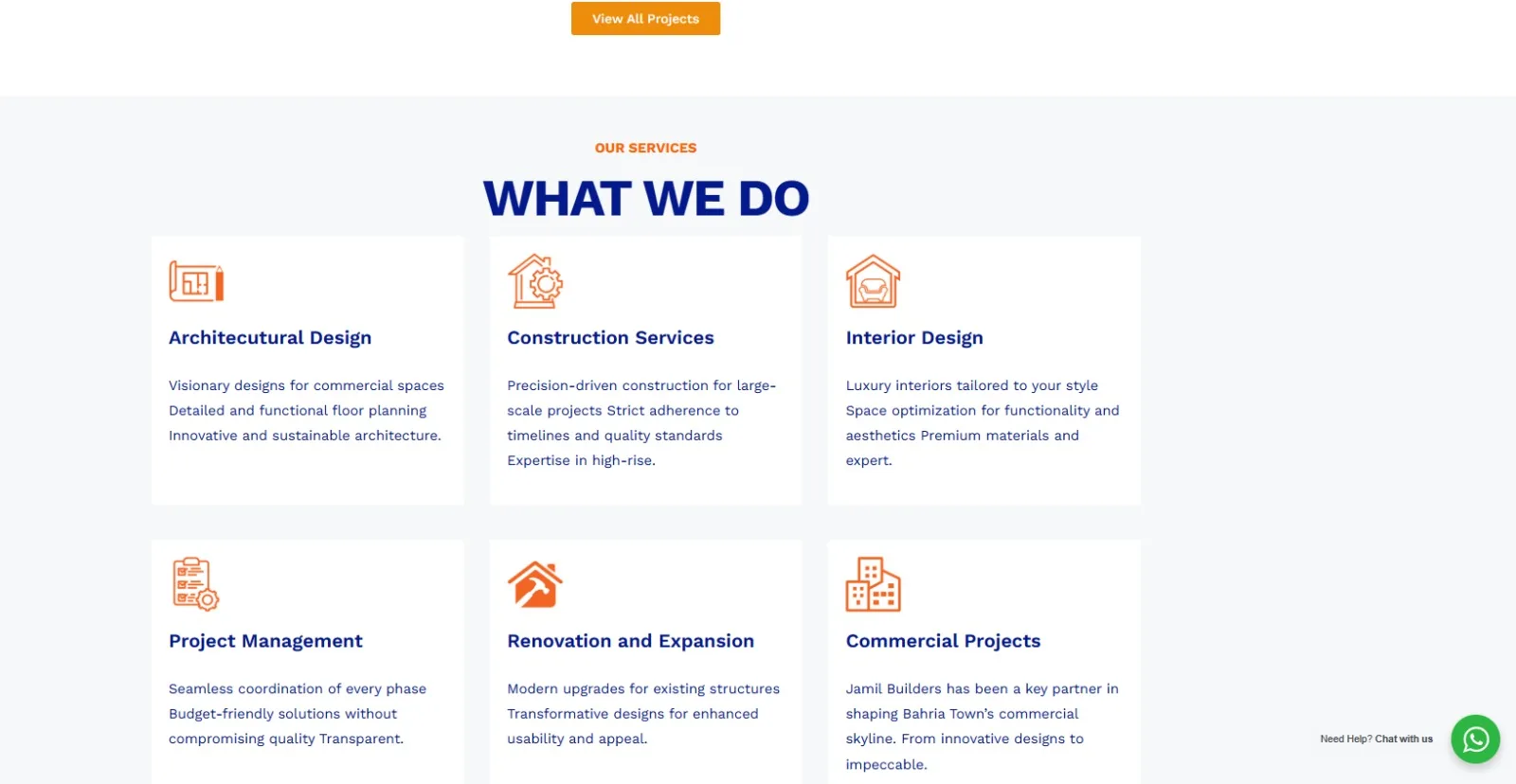 What We Do services grid